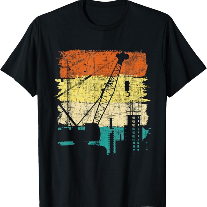 Heavy Equipment Driver - Crane Operator Retro Tower Heavy Equipment