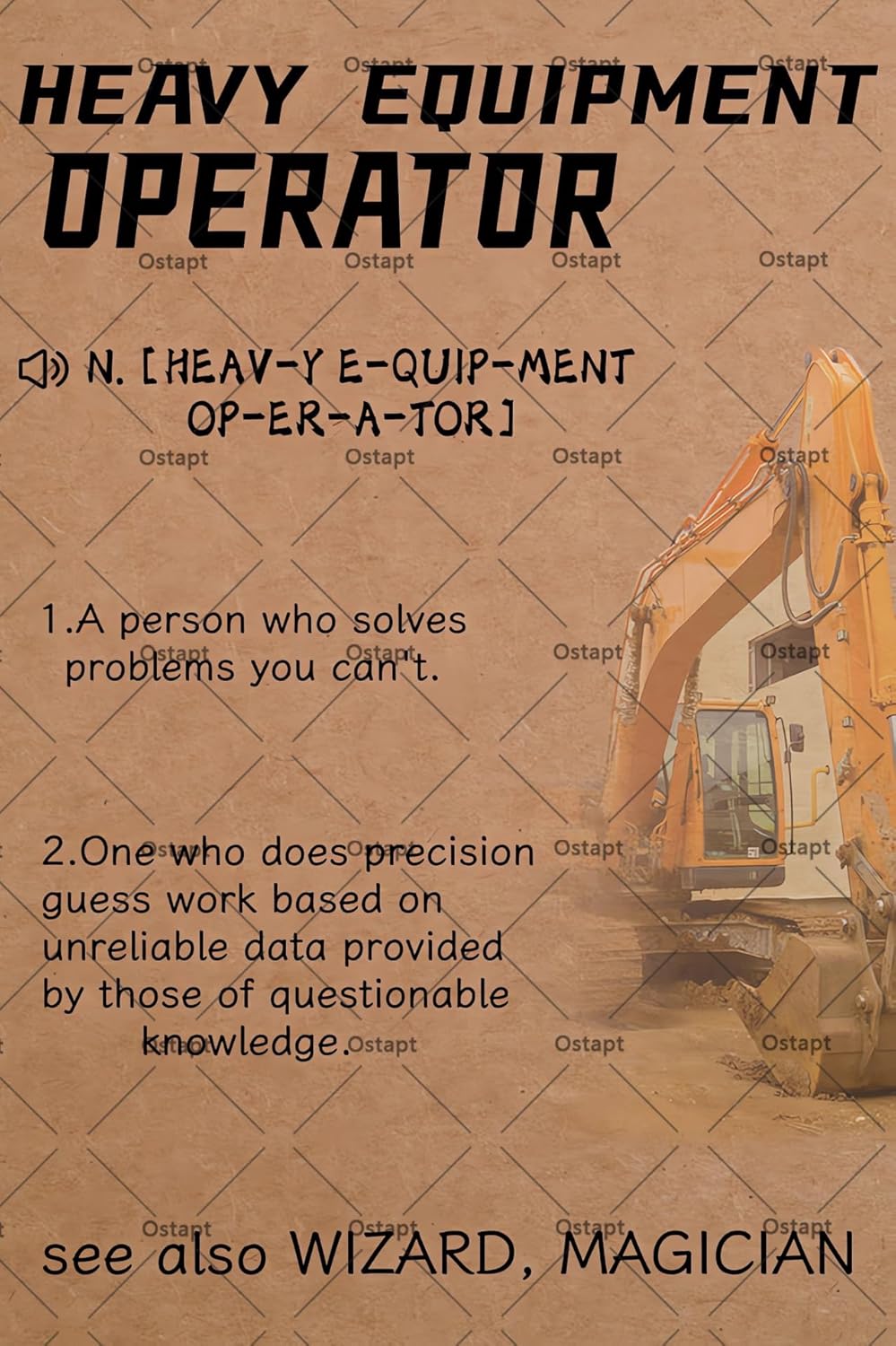 Heavy Equipment Sign - Excavator Heavy Equipment Operator Menu Funny