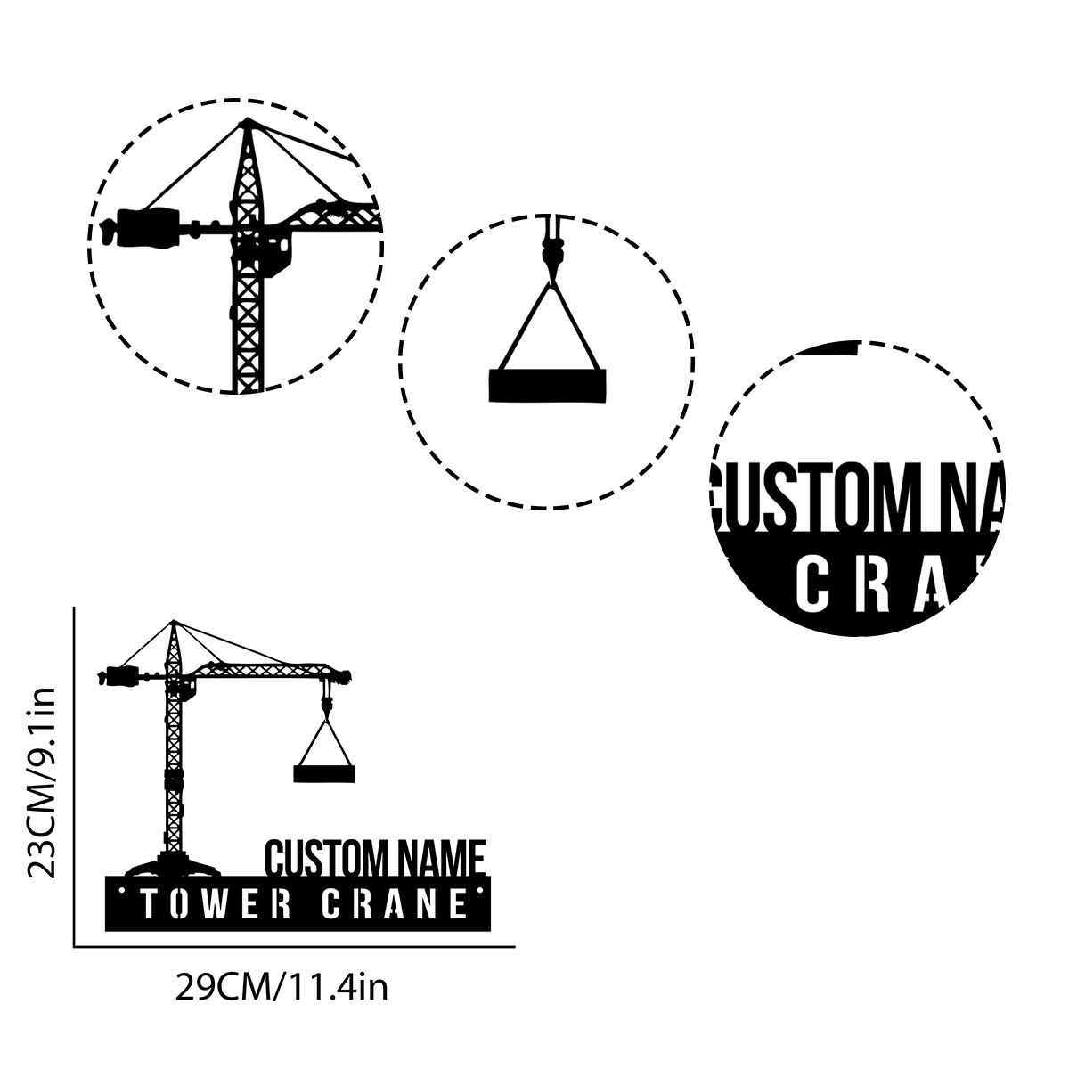 Custom Tower Crane Desk Name P - đánh giá và giá Heavy Equipment Sign