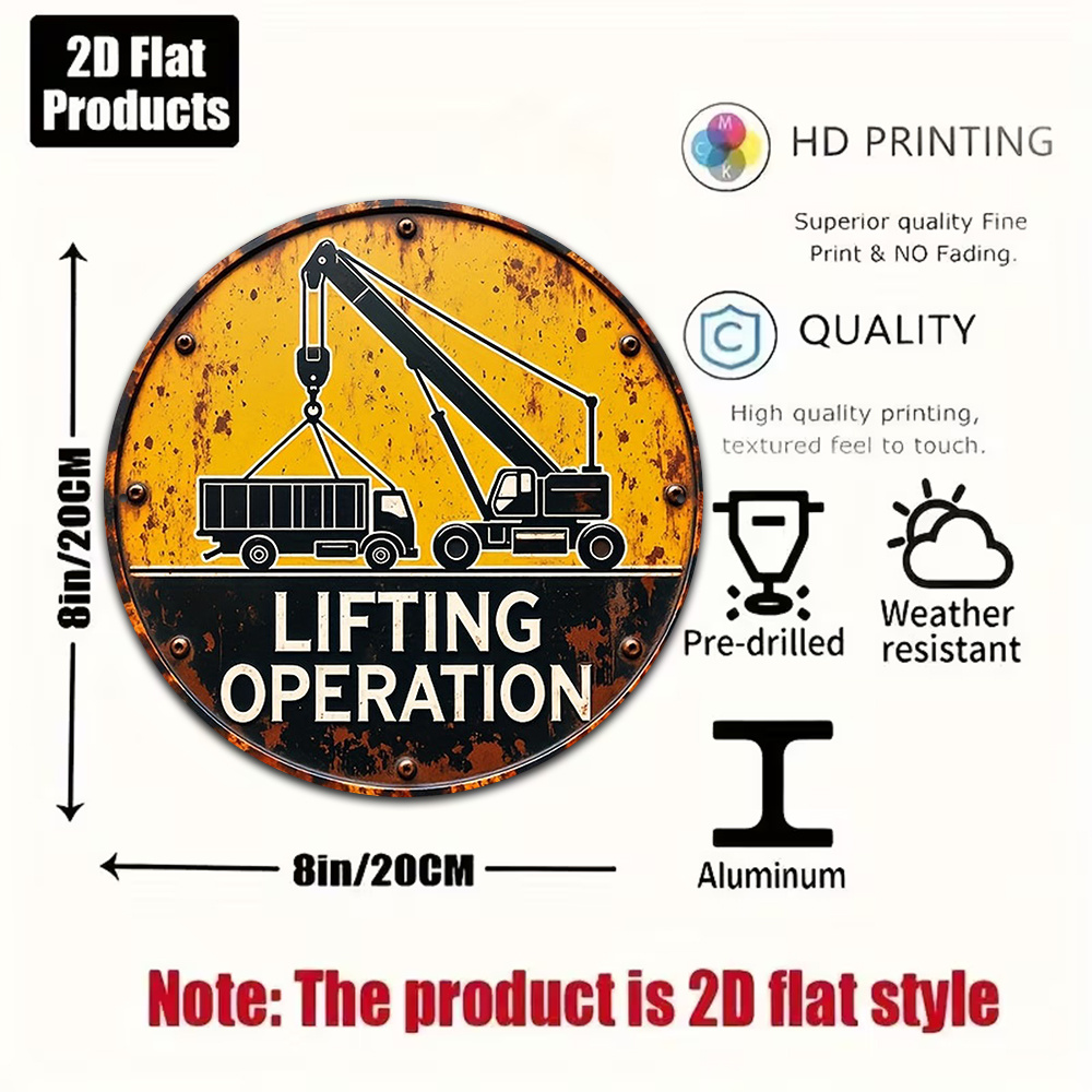 2D Metal Sign Round 20cm Retro - đánh giá và giá Heavy Equipment Sign